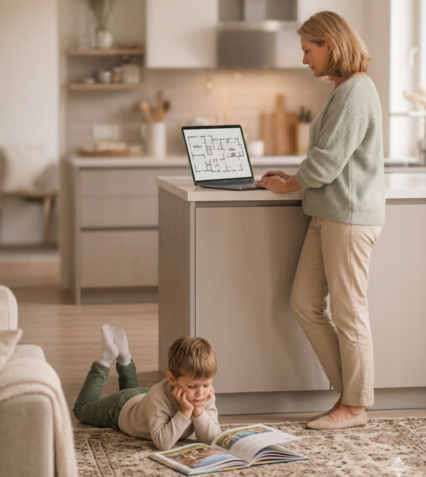 Family planning their home layout
